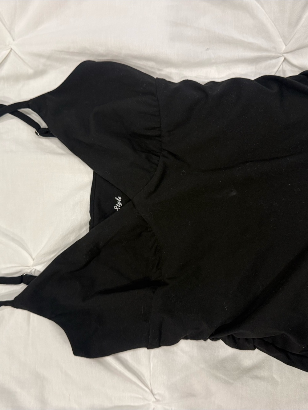 Black Sleeveless V-Neck Tank Top